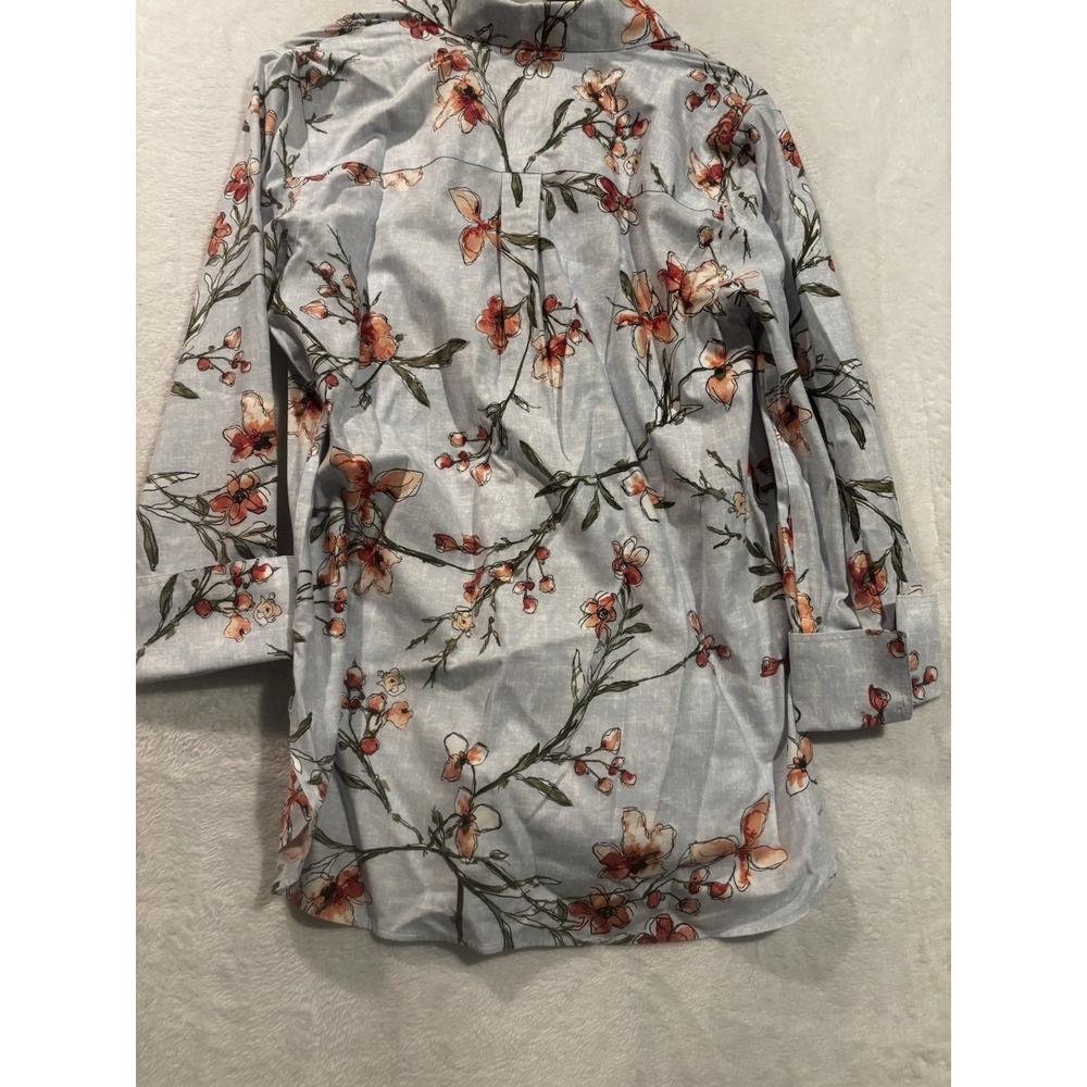 Chicos Top Women's Blouse Artsy Floral M Japan Spring Tunic Shirt Resort - Picture 3 of 10